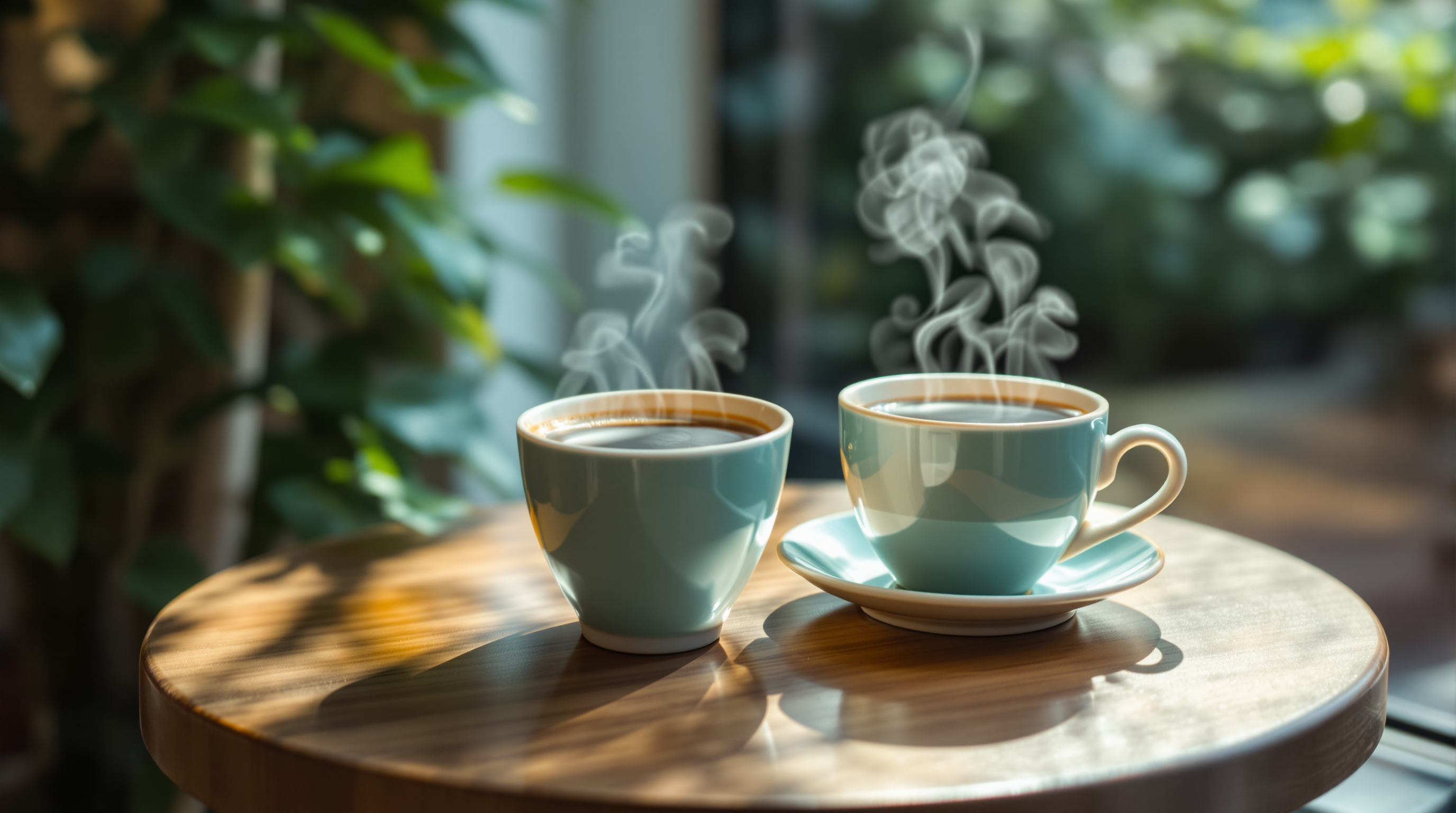 Two cups on a table suggesting a meaningful conversation between partners