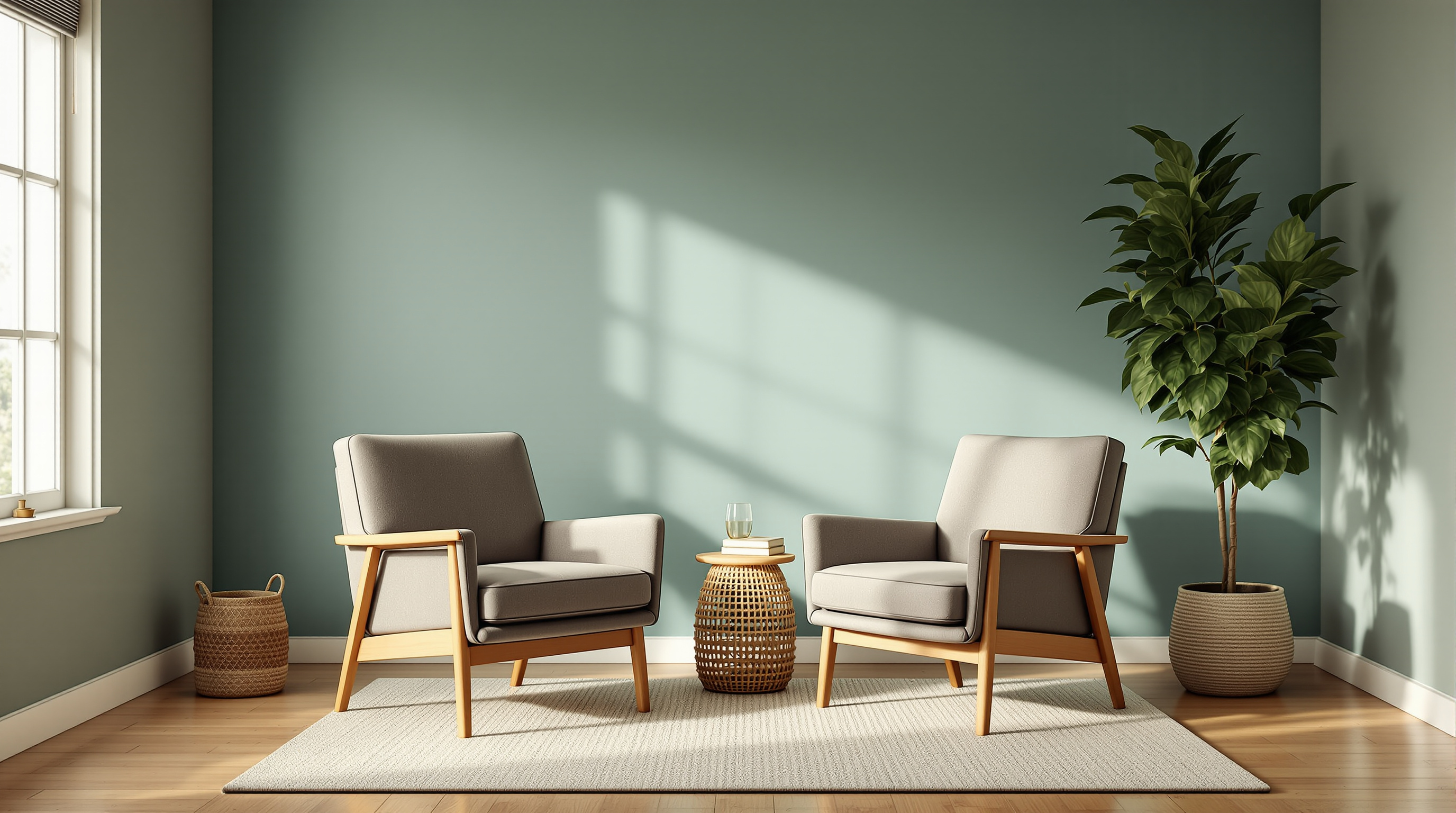 A warm, inviting counseling office with two comfortable chairs